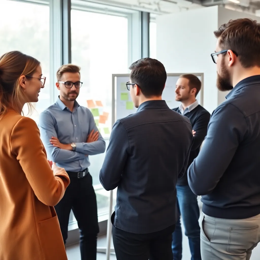 Team dat agile werkmethoden gebruikt in Nederlands kantoor
