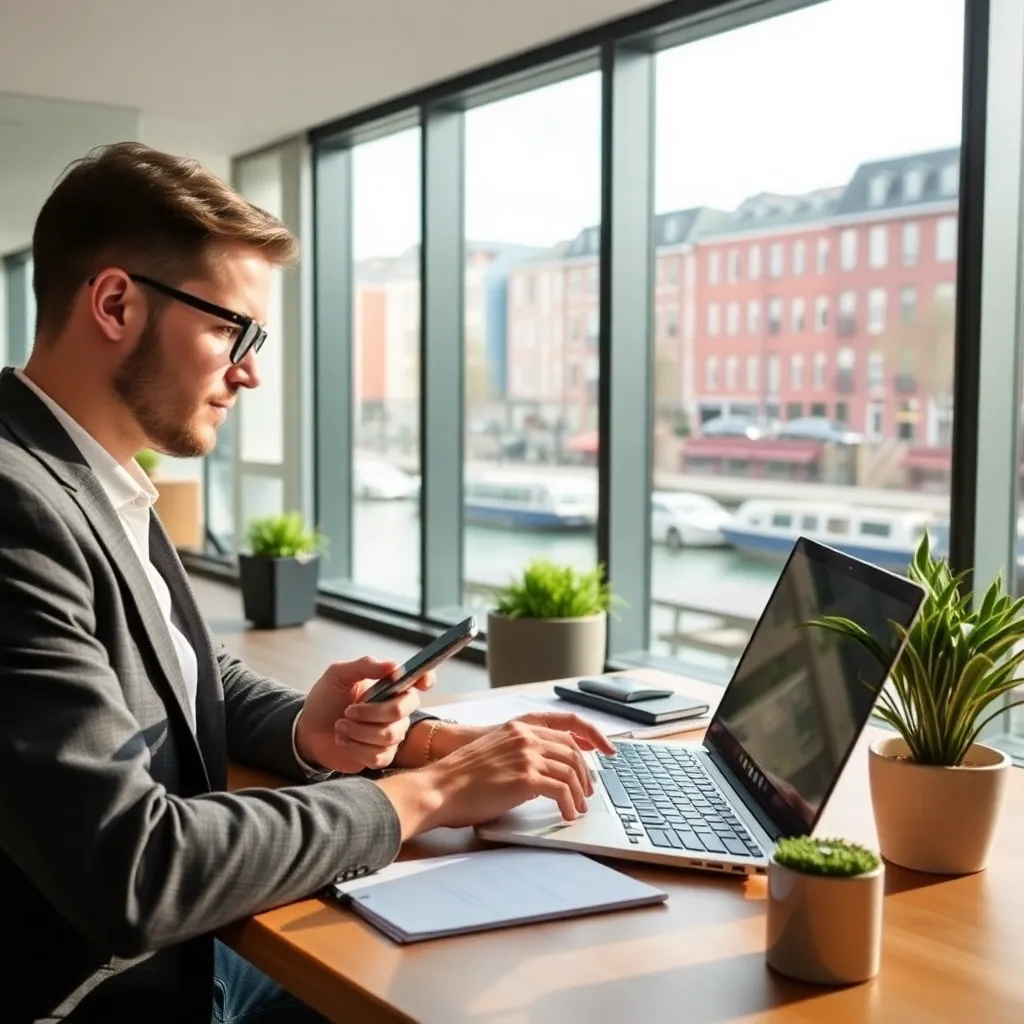 Nederlandse professional die werkt in een afleidingsvrije omgeving