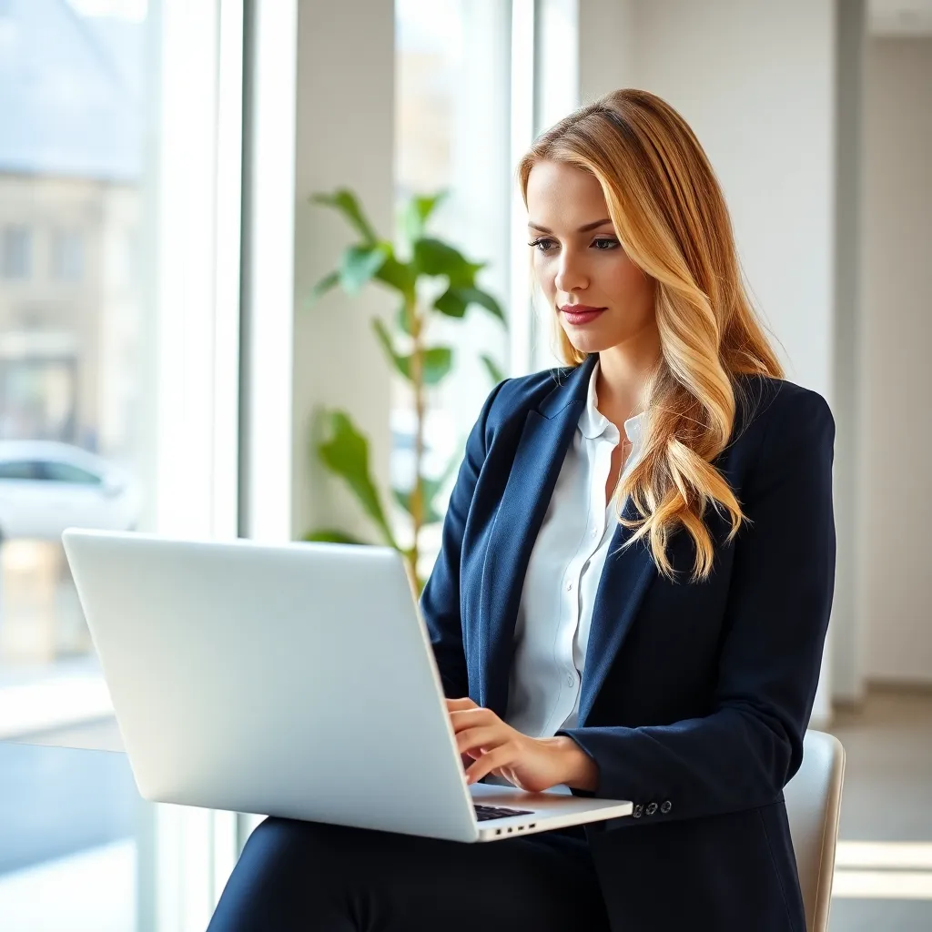 Professionele Nederlandse zakenvrouw plant haar werkdag met digitale productiviteitstools op laptop